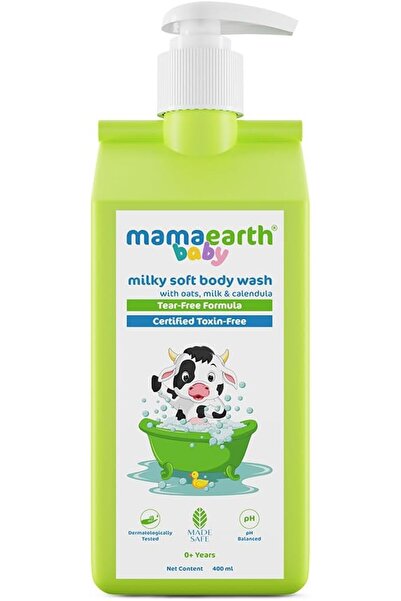 Mamaearth غسول للجسم ناعم كالحليب للأطفال برائحة الشوفان والحليب والآذريون 40...