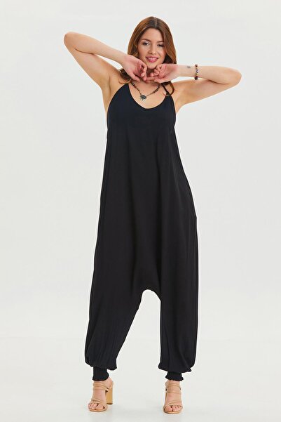 Los banditos Women's Bohemian Jumpsuit with Halter Neck and Elastic Legs