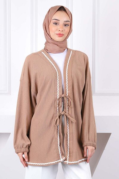 İmajButik Кимоно от креп с пайпове от норка