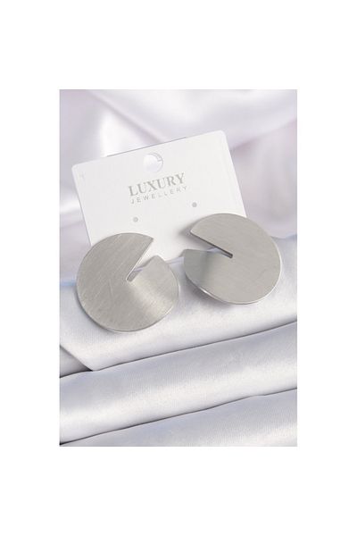 Skygo Brass Silver Color Circle Plate Model Women's Earrings - Tj-Bkp9524