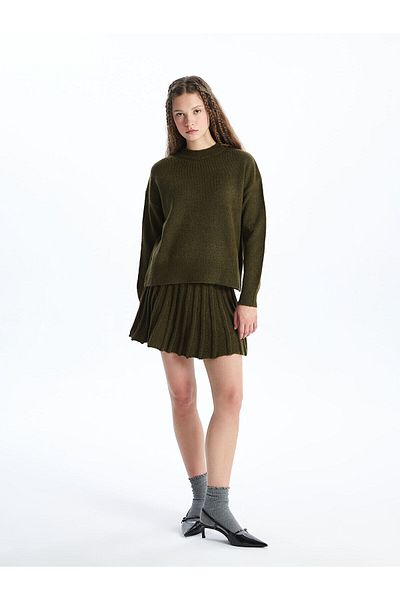 LC Waikiki Women's Elastic Waist Plain Knitted Skirt