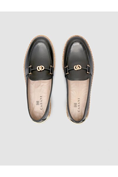 Cabani 100% Genuine Leather Black Women's Loafer