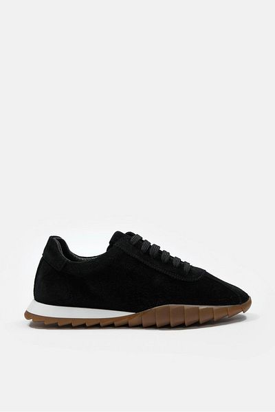NILUFARR Diez Black Suede Genuine Leather Women's Sneaker