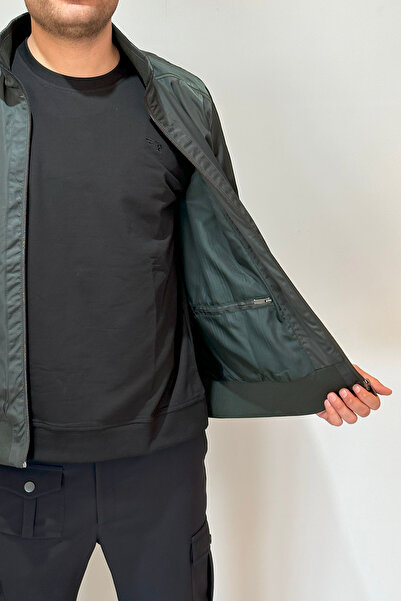 REMSA Men's Zippered Seasonal Jacket Single Top Khaki Reu-9114