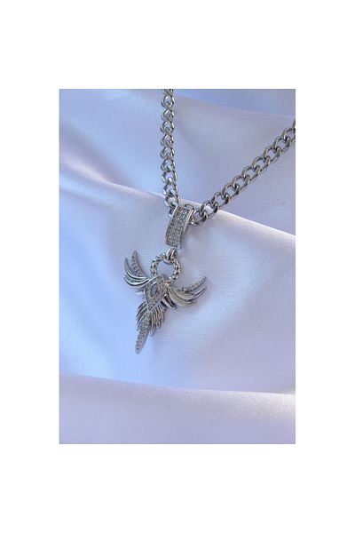 Skygo 316L Steel Silver Color Zircon Stone Phoenix Model Necklace - Tj-Bko8896