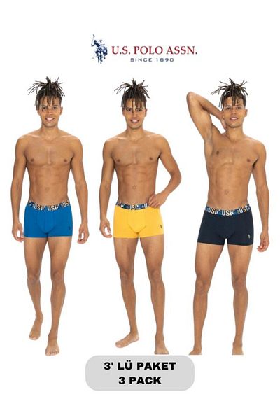 U.S. Polo Assn. Ανδρικό σετ μπόξερ 3 τεμαχίων 95% βαμβάκι 5% ελαστάνη USPA με άδεια χρήσης