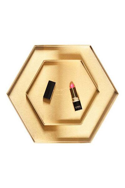 COOYA Stainless Steel Storage Tray, Hexagon Fashion Tray Towel Tray Cosmetics Jewelry Organizer