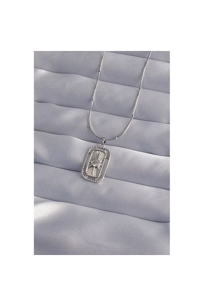 Skygo 316L Steel Chain Silver Color Zircon Stone Tarot Necklace - Tj-Bko9010