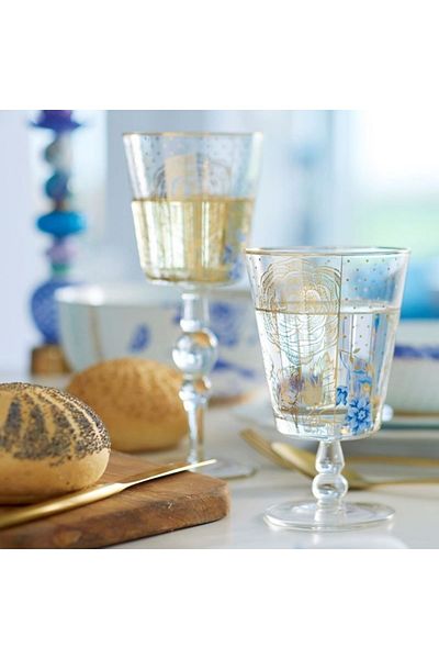Pip Studio Stemware glass, Pip Studio, 360ml, Golden Dots, Royal White collection