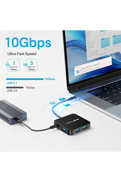 Acasis HC31 - 6in1 HUB, HDMI,5Gbps,USB-A 3.0,Type-C,PD 100W