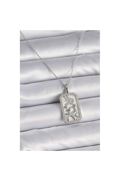 Skygo 316L Steel Silver Color Chain Capricorn Zodiac Sign Zircon Stone Women's Necklace - Tj-Bko9449