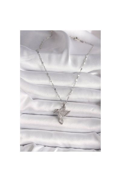 Skygo 316L Silver Color Zircon Stone Hummingbird Model Women's Necklace - Tj-Bko9675
