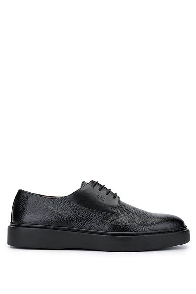 Tamer Tanca Men's Genuine Leather Black Casual Shoes