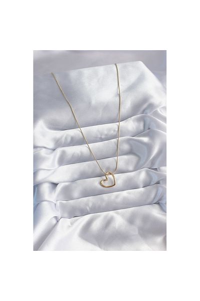 Skygo 316L Steel Chain Gold Color Heart Model Women's Necklace - TJ-BKO8033