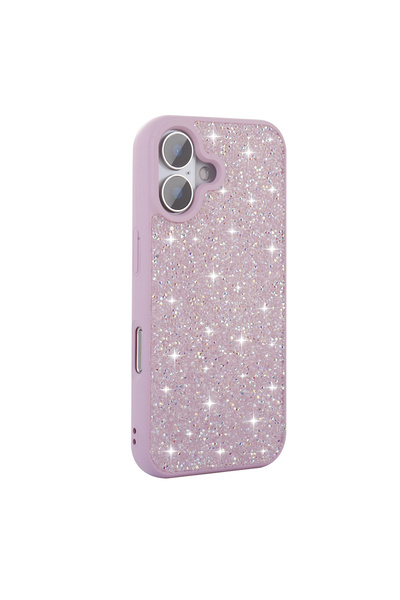 UnDePlus Apple iPhone 16 Kılıf Parlak Taşlı Tasarım Pırlanta Kapak