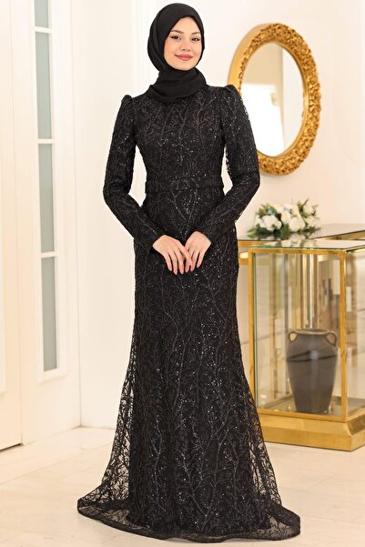 Esilanur Tuana Tesettür Abiye Siyah