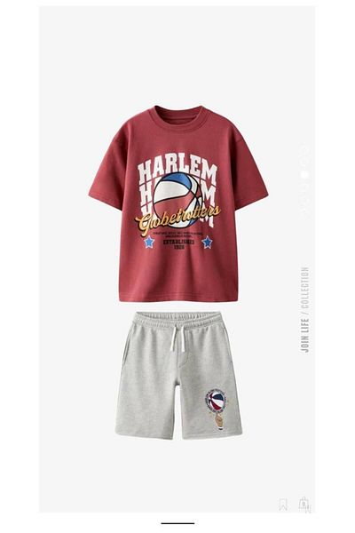 PaytoKids Burgundy Gray Basketball Ball Printed Textured Shorts Suit