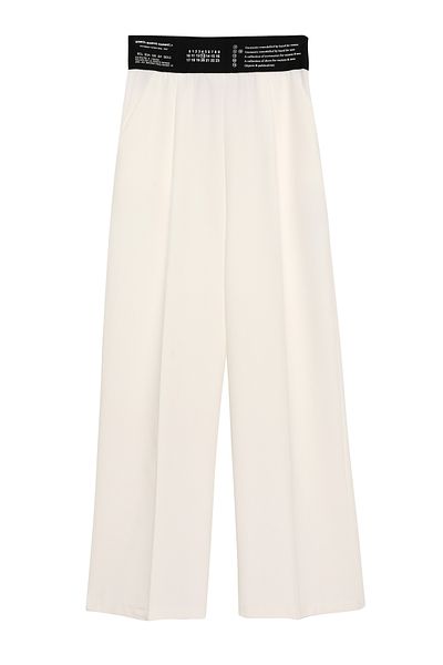 Quzu Women's Elastic Waist Detailed Palazzo Trousers