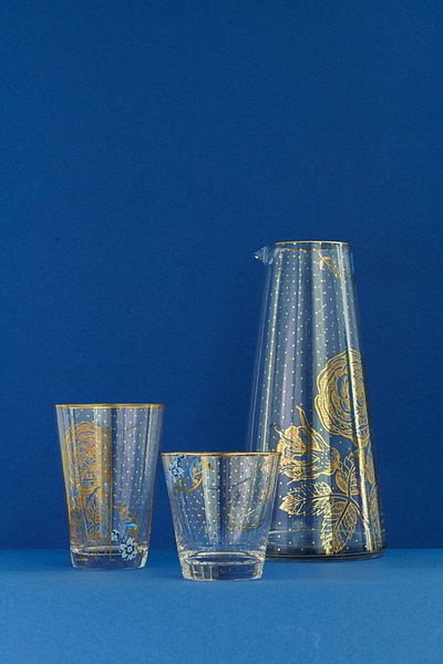 Pip Studio Water glass, Pip Studio, Golden Dots, 270ml, Royal White collection