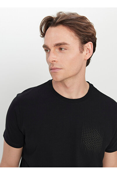 ALTINYILDIZ CLASSICS Altınyıldız Classics Crew Neck εμπριμέ μαύρο ανδρικό T-shirt ACE 091252074 _ΣΥΧ