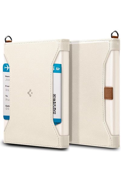 Spigen Life Passport Card Cover Holder Wallet Travel Documents Organizer Protector - Dune Beige
