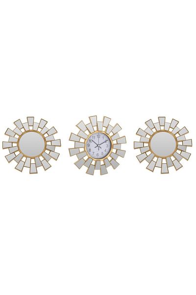 BM GİFT DESİGN Wall clock set with mirrors 25cm