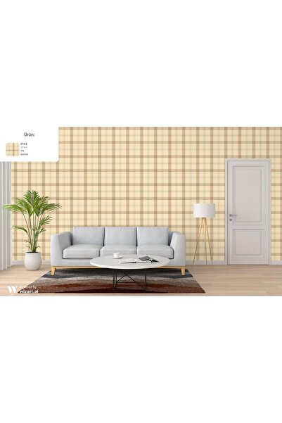 Adawall Alfa Burberry Çizgili Kareli Desen Duvar Kağıdı Non-woven Kağıt Taban...