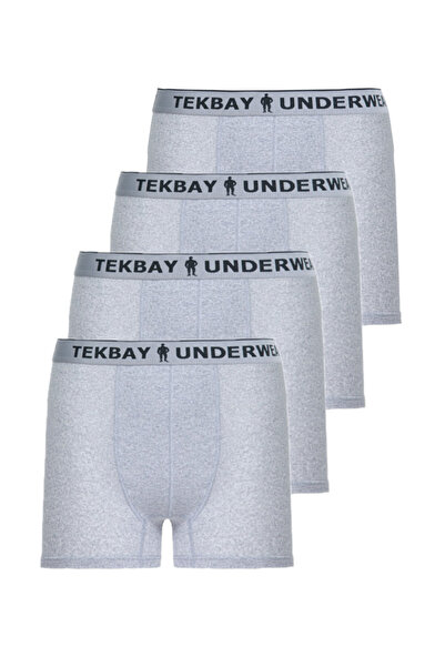 TEKBAY Erkek Likralı Boxer Gri 4 Adet