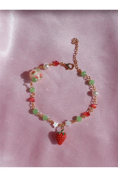 Reorah Collection Strawberry Shortcake Bracelet with Bow Strawberry Shortcake