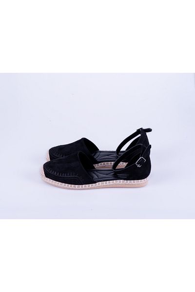 lovitto Sandale espadrile pentru femei, tricotate manual din piele intoarsa