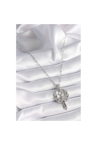 Skygo 316L Steel Silver Color Zircon Cubic Zirconia Phoenix Model Women's Necklace - Tj-Bko9527