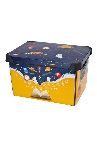 BM GİFT DESİGN Storage box, with lid, for the child's room, space model, 39x24 cm, 22 l