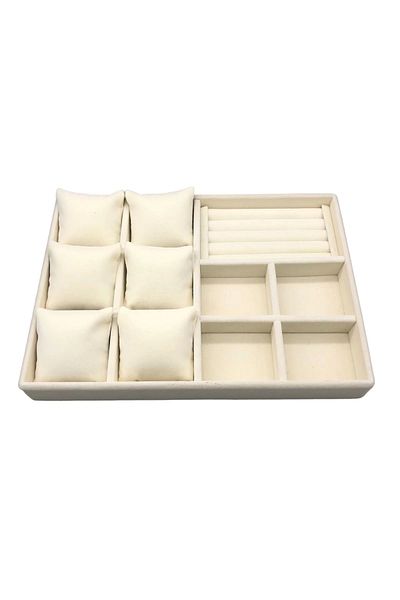Aydın Decor New Suede Cream Jewelry Display Box (aydındecor)