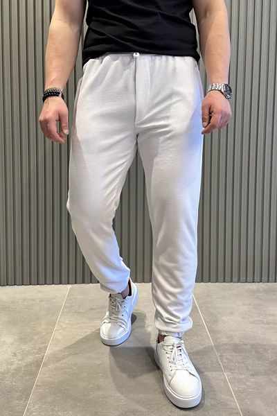 MİSHAR İTALİA Ανδρικό παντελόνι Jogger με λευκό πόδι