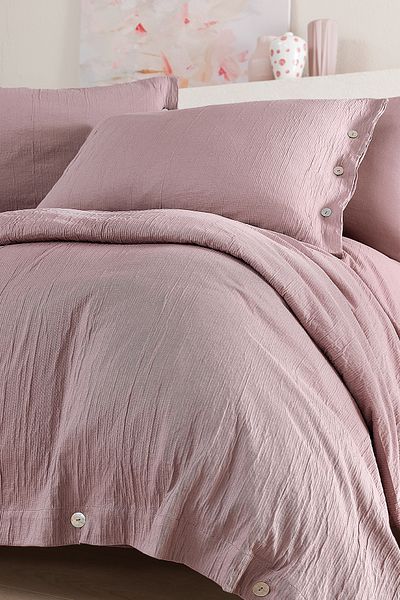 Yataş Dia Double Combed Cotton Duvet Cover Set - Dusty Rose