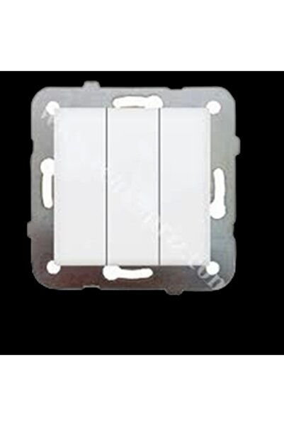 VİKO مفتاح كهربائي ثلاثي من كاري / ميريديان باللون الأبيض (بدون إطار)