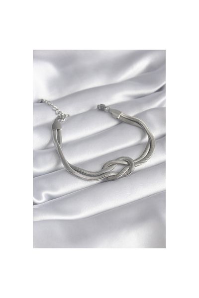 Skygo Gold Colored 316l Steel Women's Bracelet - Italian Chain Knot Model - Tj-bb5860