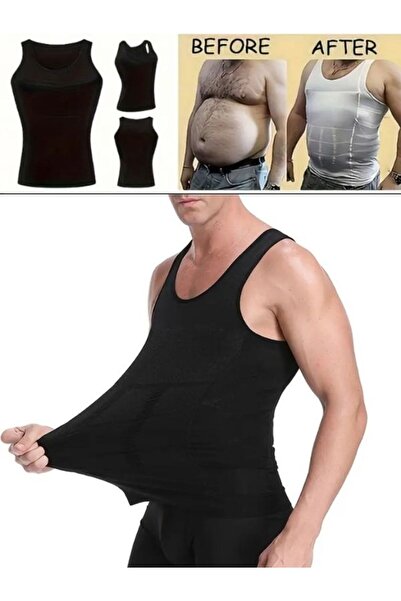 jilly jo Men's Corset Undershirt Black