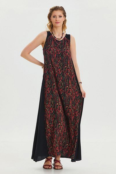 Los banditos Crew Neck Pocket Detailed Shabby Dress