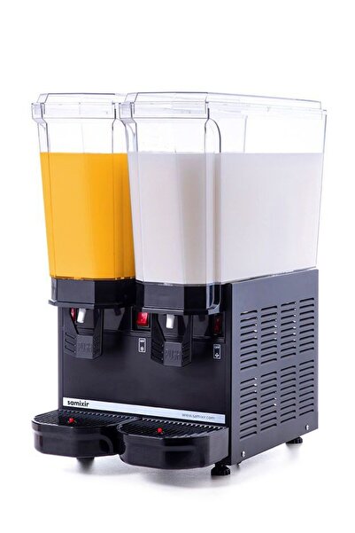 Samixir Klasik Twin Karıştırıcılı Soğuk İçecek Dispenseri 20+20 Litre Siyah