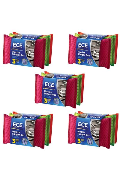 Ece Miracle Sponge Cloth 3 Pieces X 5 Pieces