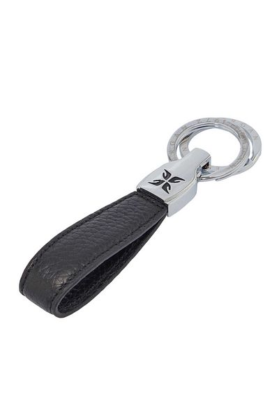 Tergan Black Genuine Leather Unisex Keychain - S1An00000248-A41