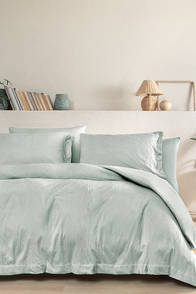 Yataş Dia Double Combed Cotton Duvet Cover Set - Sage