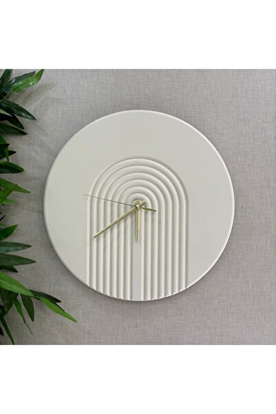 MERKARE Dome Model, Bohemian, Scandinavian Style, Textured Special Design Wall Clock - (Hand Made) 40X40Cm