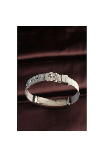 Skygo 316L Steel Black Patterned Adjustable Mesh Cord Bracelet - Tj-Eb3636