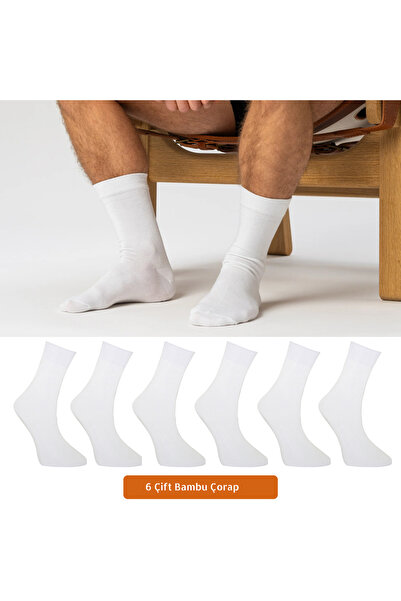 Vien&Karl Чоловічі білі бамбукові шкарпетки, 6 пар, преміум-коробка