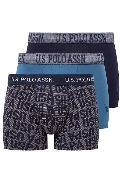 U.S. Polo Assn. Πόλο Ασν. Ανδρικό μπόξερ - Indigo-Navy Blue-Printed 3 L Box πολύχρωμο