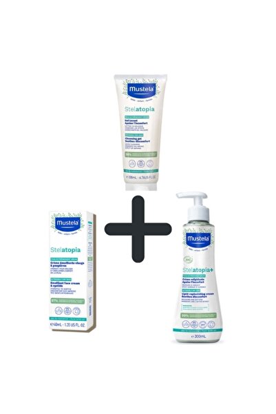 Mustela Stelatopia Bakım Seti: Lipid Replenishing Cream 300 ml Emollient Face...