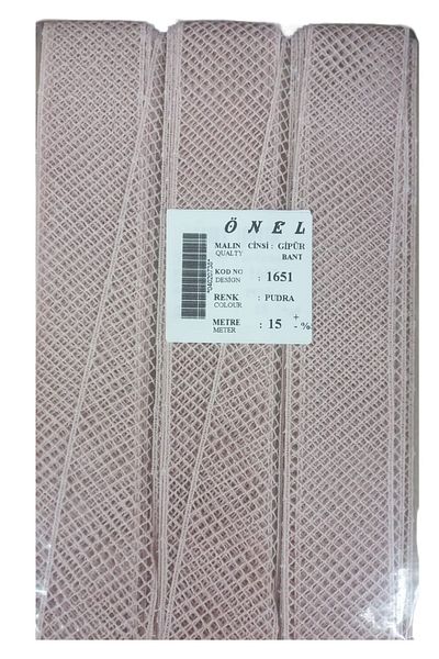 MBB ETİCARET Lace Polyester Guipure Tape Powder 15 Meters Width 3 cm On-1651-Pu