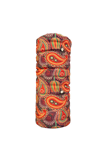 Arel Trade Paisley Turuncu Çiçek Desenli Boyunluk Bandana Buff Saç Bandı Mask...